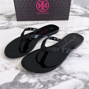 NWT - Tory Burch Studded Jelly Flip Flop - Perfect Black🖤